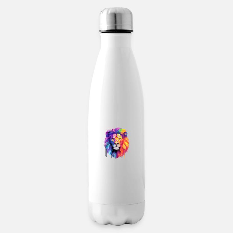 Lion arc-en-ciel - Bouteille isotherme - blanc