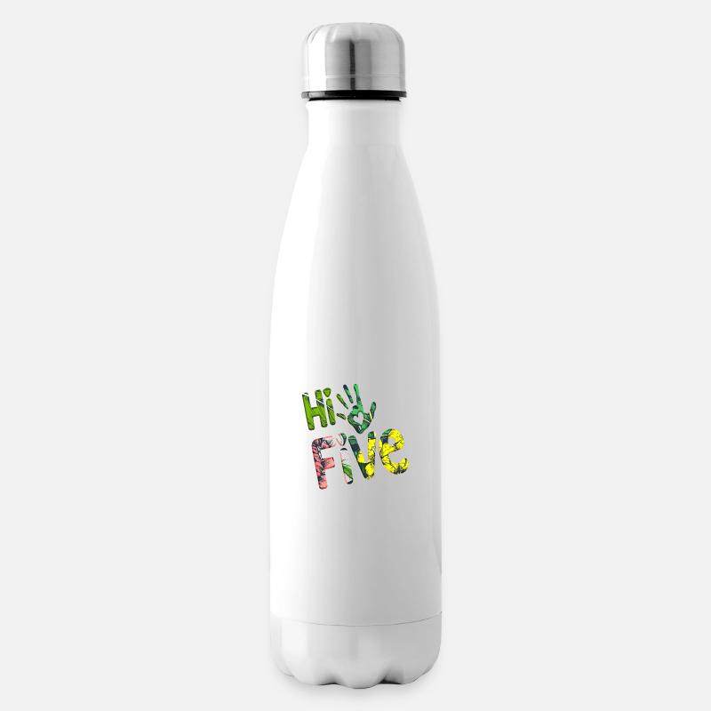 High Five Stil Cool Hand Witz Spruch Hit Trend - Isolierflasche - Weiß