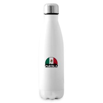 Puebla Mexico Flag Skyline Silhouette Travel - Insulated Water Bottle - white - Right