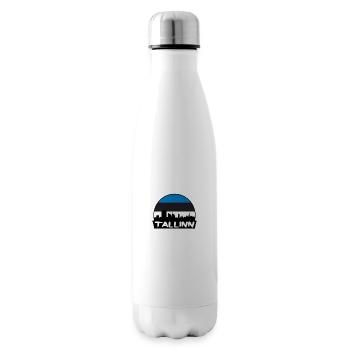 Tallinn Estonie Flag Skyline Silhouette Voyage - Bouteille isotherme - blanc - Droite