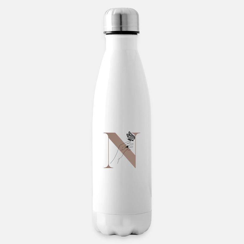 Buchstabe n magischer Schmetterling - Isolierflasche - Weiß