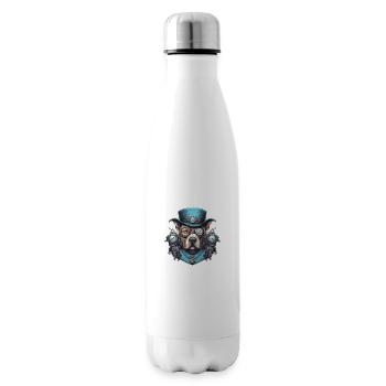 Staffordshire Terrier Steampunk américain - Bouteille isotherme - blanc - Droite