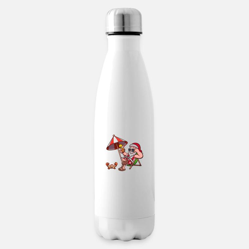 Tropischer Weihnachtsmann - Isolierflasche - Weiß