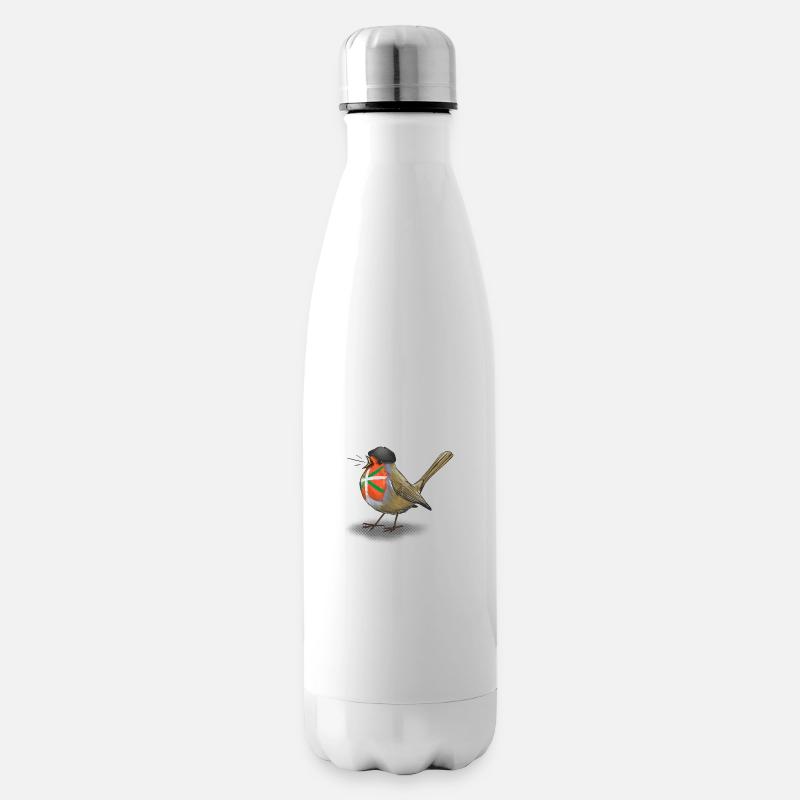 Rouge gorge Basque - Bouteille isotherme - blanc