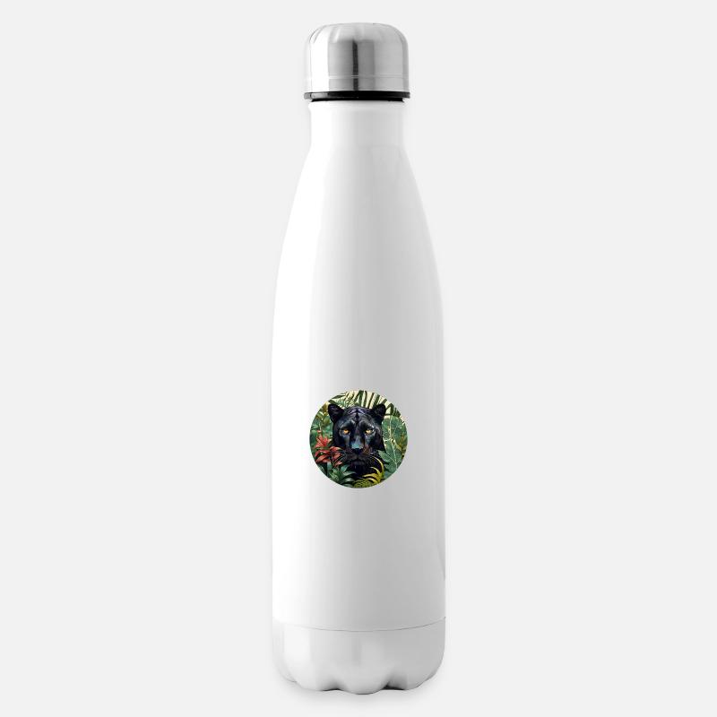 Schwarzer Panther - Isolierflasche - Weiß