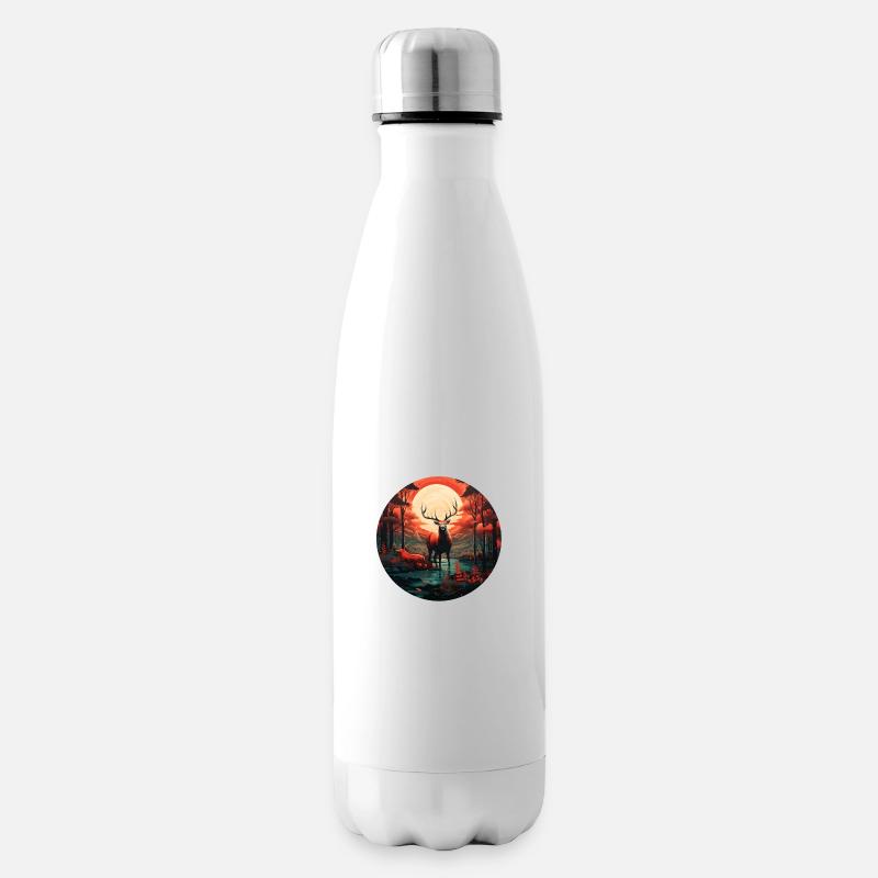 Mystischer Hirsch - Isolierflasche - Weiß