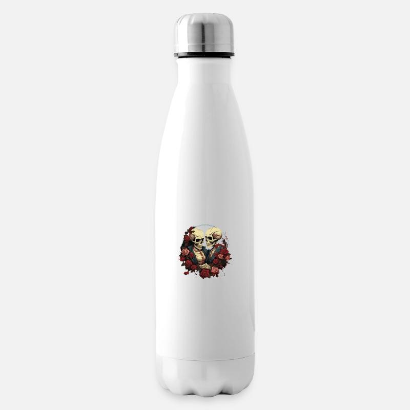Skeleton lovers in comic style - Insulated Water Bottle - white