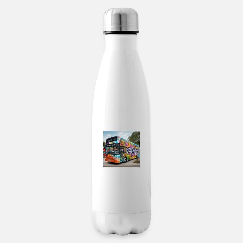 Doppeldecker Bus - Isolierflasche - Weiß