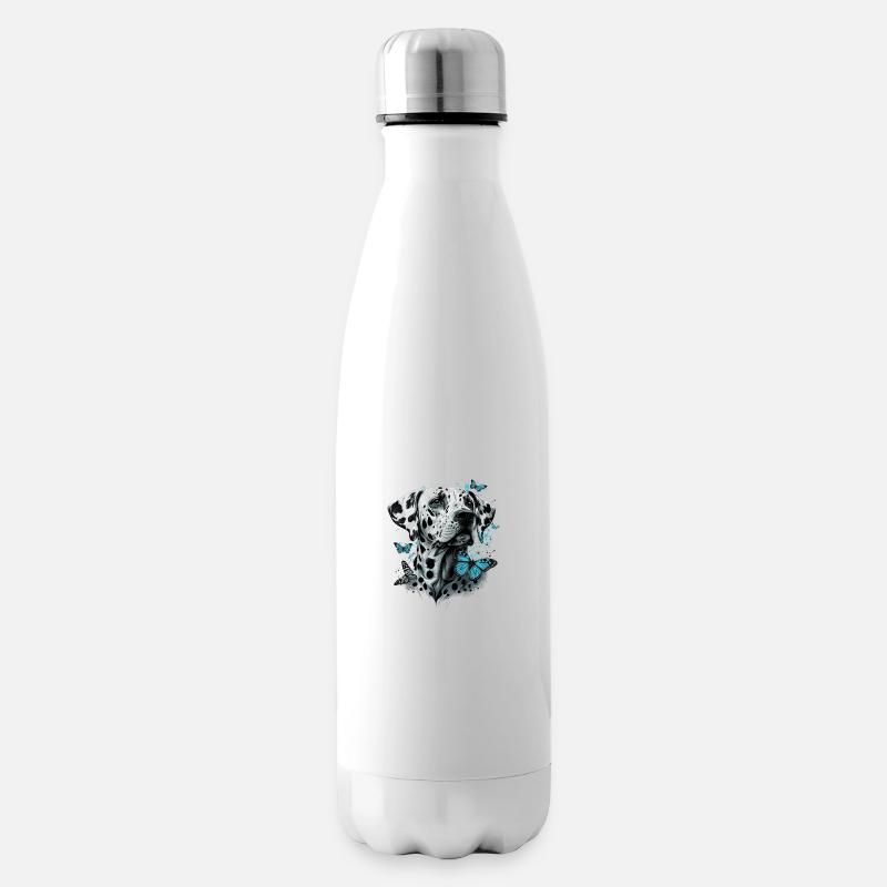 Dalmatiner und Schmetterlinge - Isolierflasche - Weiß