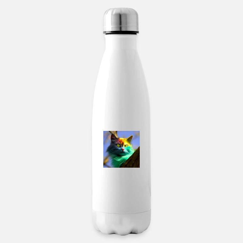 Multicolored cat on a tree - Insulated Water Bottle - white