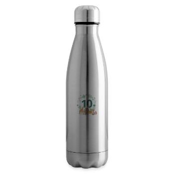 10th anniversary - animal birthday - Insulated Water Bottle - silver - Right