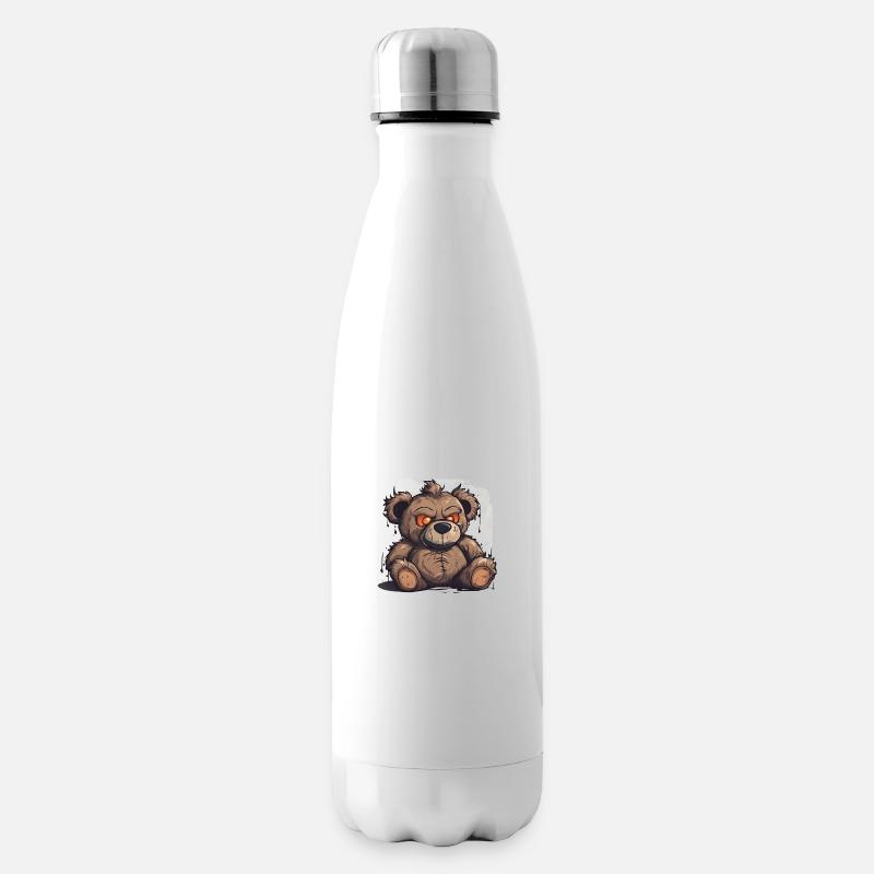 a scary teddy bear - Isolierflasche - Weiß