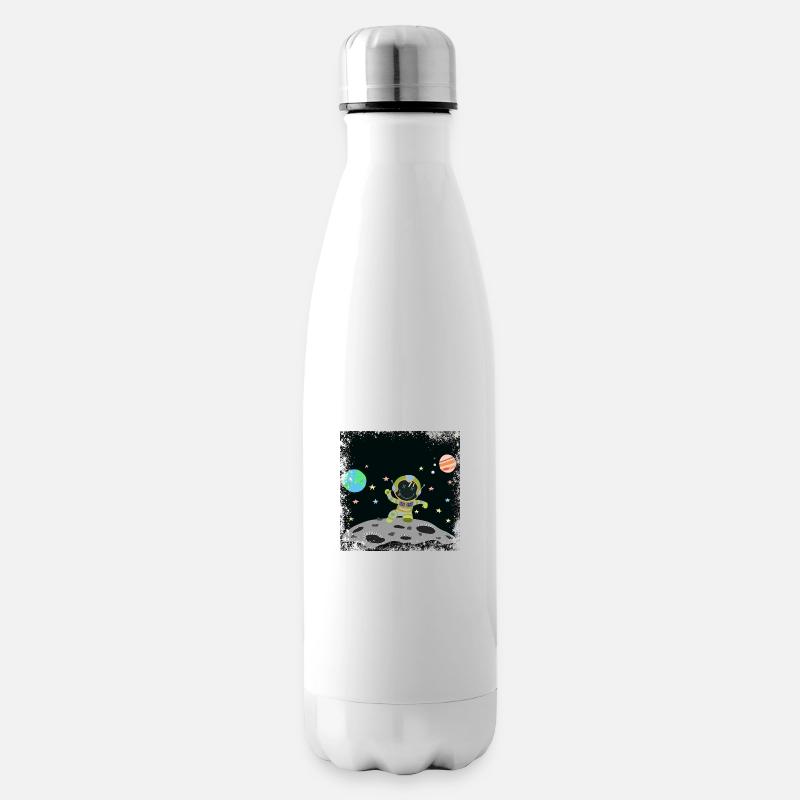 astronaute bleu vert grunge - Bouteille isotherme - blanc
