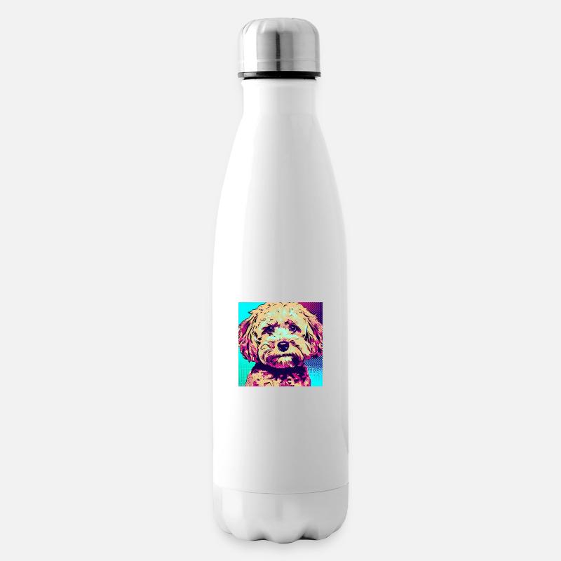 Poodle Cross Pop Art - Bouteille isotherme - blanc