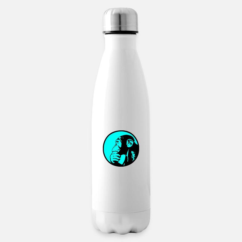 Thinking Monkey Chimpanzee - Insulated Water Bottle - white