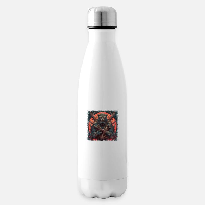 bear cool gift brown bear birthday - Isolierflasche - Weiß