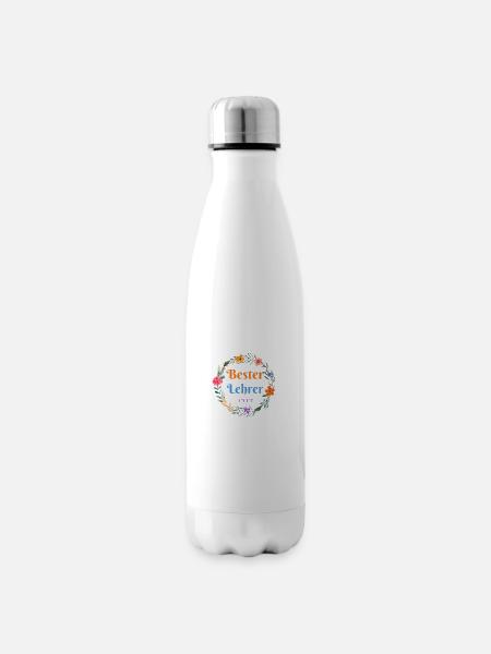 Bester Lehrer! personalisierbar - Isolierflasche - Weiß