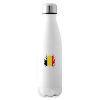 Belgien Flagge Vintage Belgische Fahne Used Look - Isolierflasche - Weiß - Rechts
