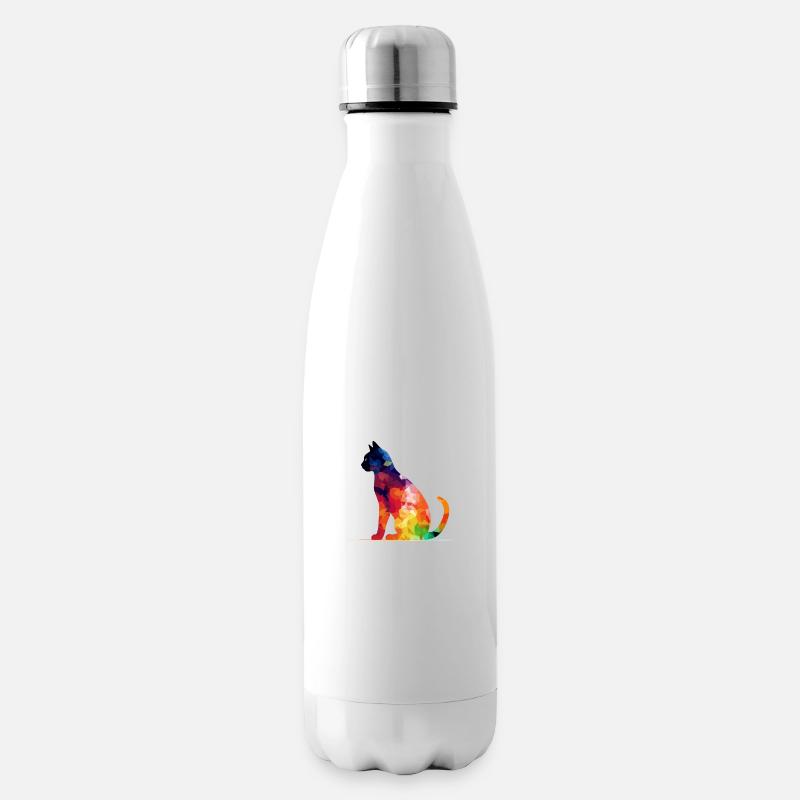 Ako die bunte Katze - Isolierflasche - Weiß