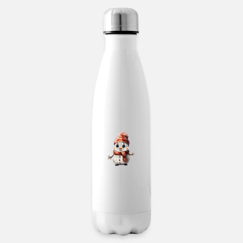 Schneemann - Isolierflasche - Weiß