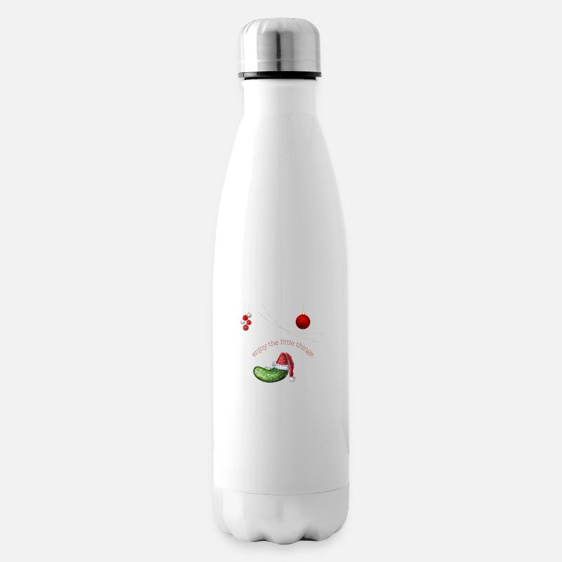 Weihnachtsgurke - Isolierflasche - Weiß