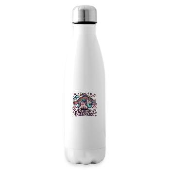 La princesse d’anniversaire : Licorne avec lettrage - Bouteille isotherme - blanc - Droite