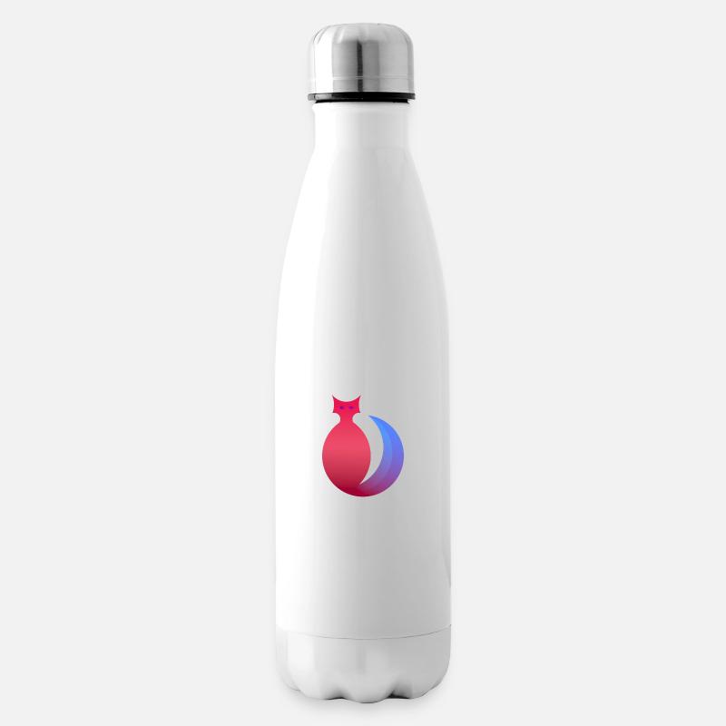 Design de chat fait de cercles - Bouteille isotherme - blanc