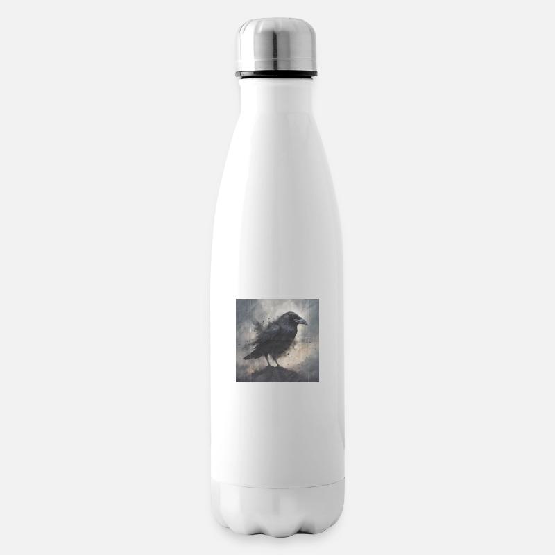 Dunkler Rabe - Isolierflasche - Weiß
