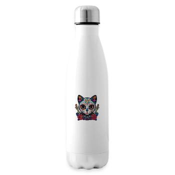 Katze Mexiko - Dia de los Muertos - Isolierflasche - Weiß - Rechts