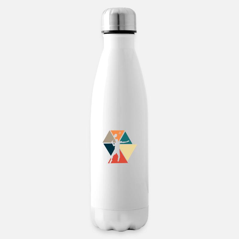 Vintage Retro Badminton - Badminton Geschenkidee - Isolierflasche - Weiß