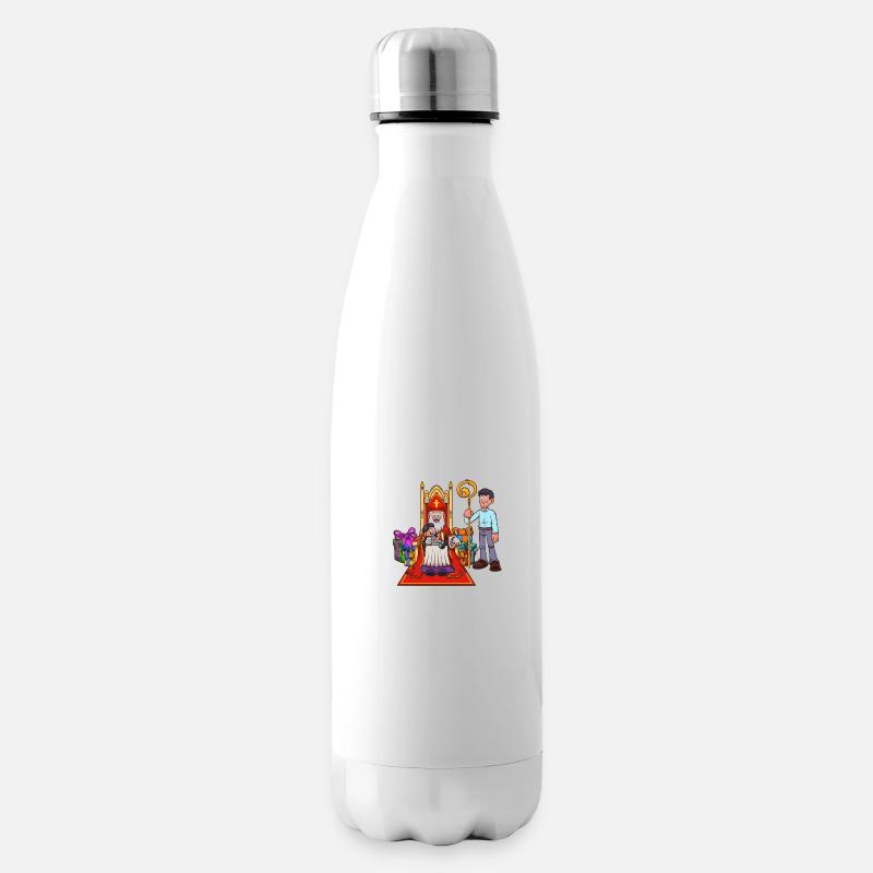 Heiliger Nikolaus mit Kind - Isolierflasche - Weiß