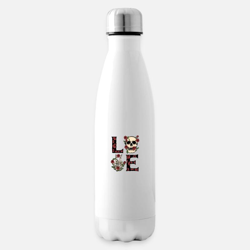 Crâne - Amour - Bouteille isotherme - blanc