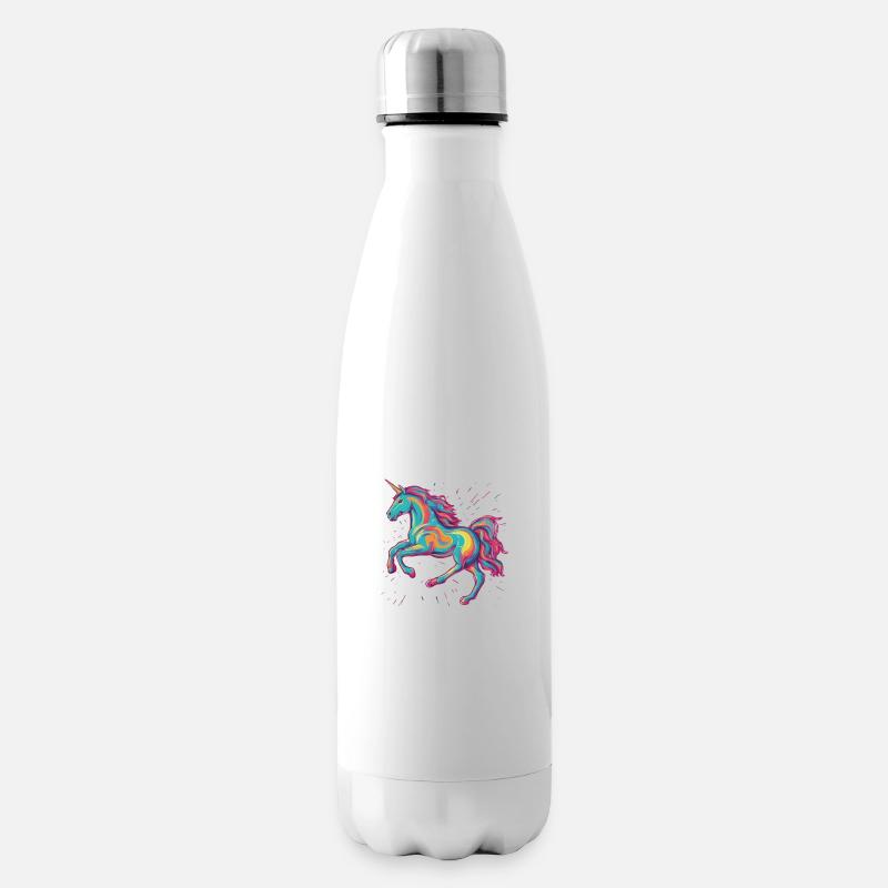 Licorne rétro 1 - Bouteille isotherme - blanc