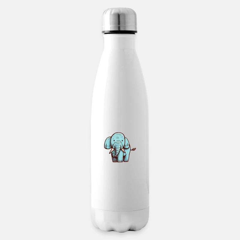 Elephant - Insulated Water Bottle - white
