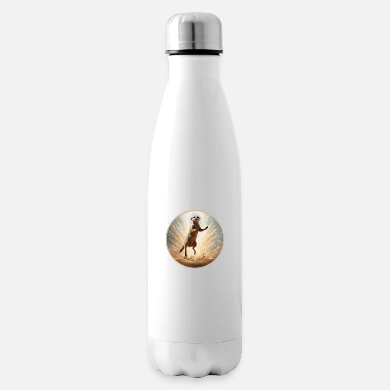 Erdmännchen in Glitzer - Isolierflasche - Weiß