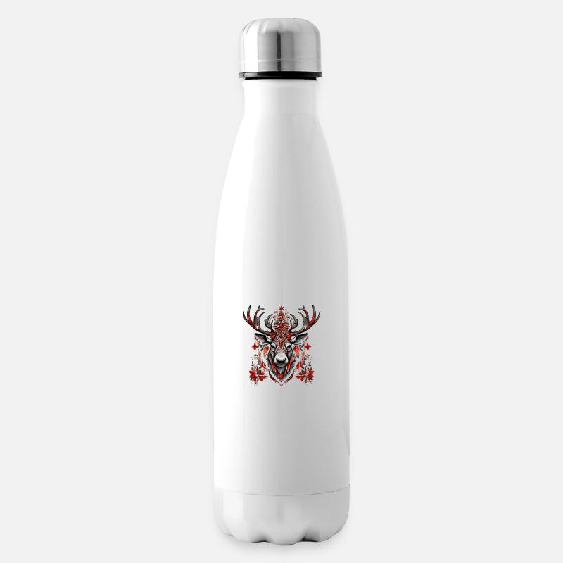 Weihnachts Rentier - Isolierflasche - Weiß