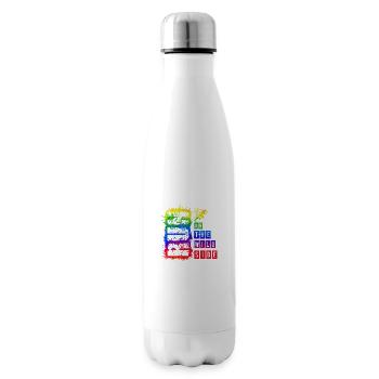 Run Run Exercise Race Strong Man Woman Sprint - Insulated Water Bottle - white - Right
