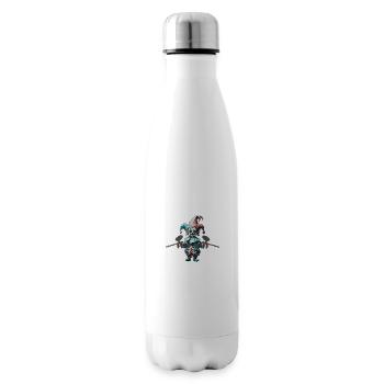 Embroydyred paintballing horror jester print - Insulated Water Bottle - white - Right