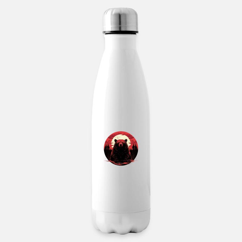 Asiatischer Schwarzbär - Isolierflasche - Weiß