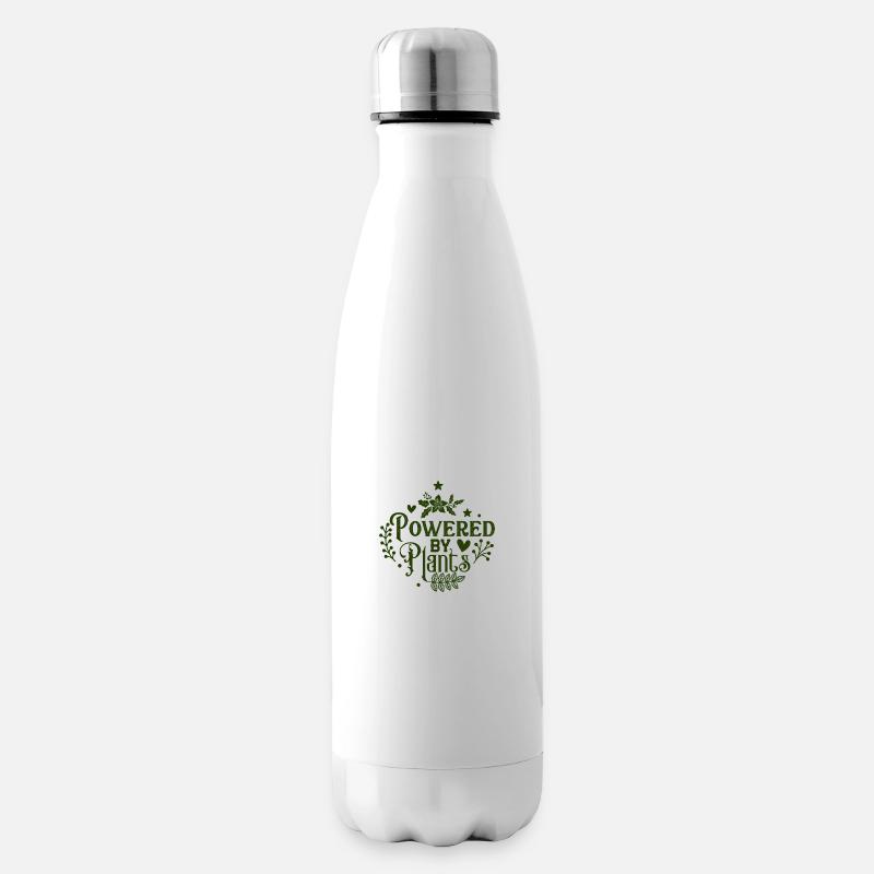 Powered by plants, Tierschutz Umwelsschutz vegan - Isolierflasche - Weiß