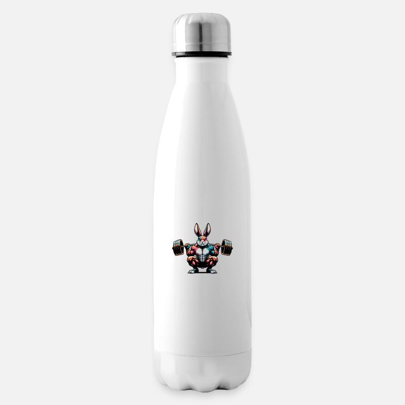 Squats Bunny - Insulated Water Bottle - white