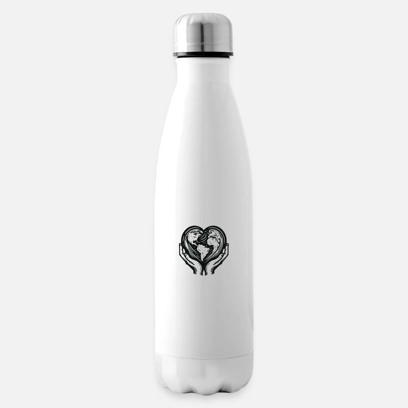 Welt mit Händen - Isolierflasche - Weiß