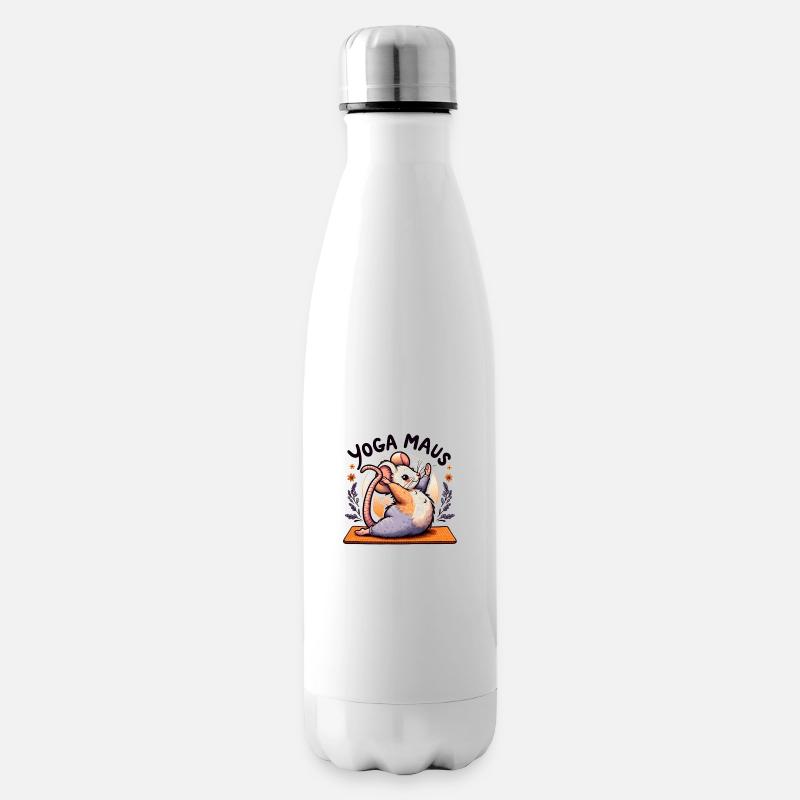 Die Yoga Maus - Isolierflasche - Weiß