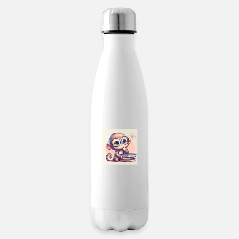 Affe nachdenklich - Isolierflasche - Weiß