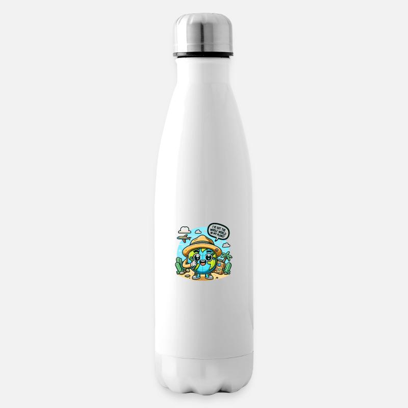 Le monde dans mes plans - Bouteille isotherme - blanc