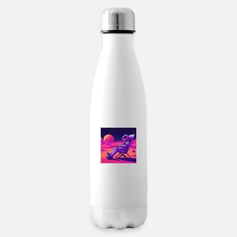 Astronaute en chaise longue - Bouteille isotherme - blanc