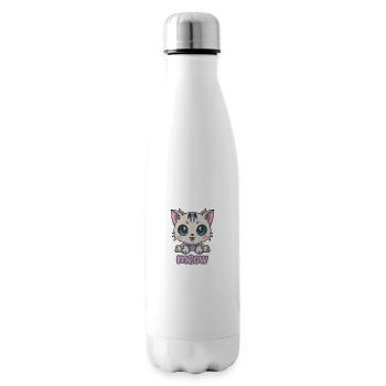 Adorable Anime Kitten with Big Blue Eyes - Insulated Water Bottle - white - Right