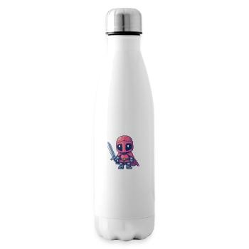 Brave knight in comic book style for kids - Insulated Water Bottle - white - Right