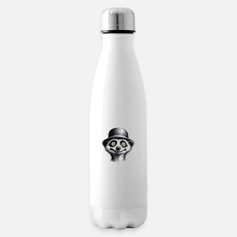 Erdmännchen mit Hut - Isolierflasche - Weiß