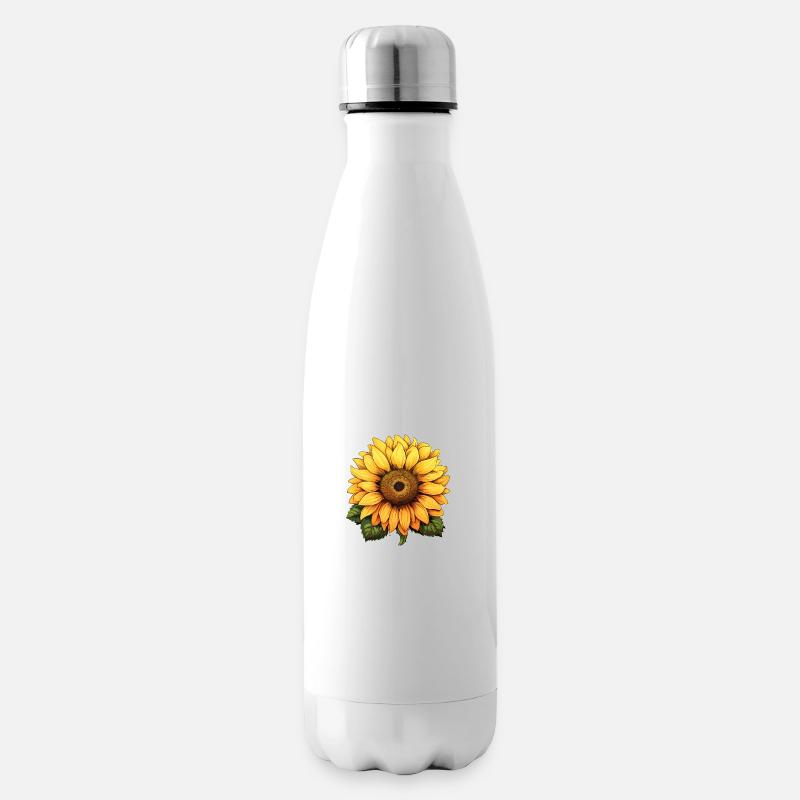 Sonnenblume - Isolierflasche - Weiß
